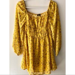 Nasty Gal Square Neck Flower Dress NWT